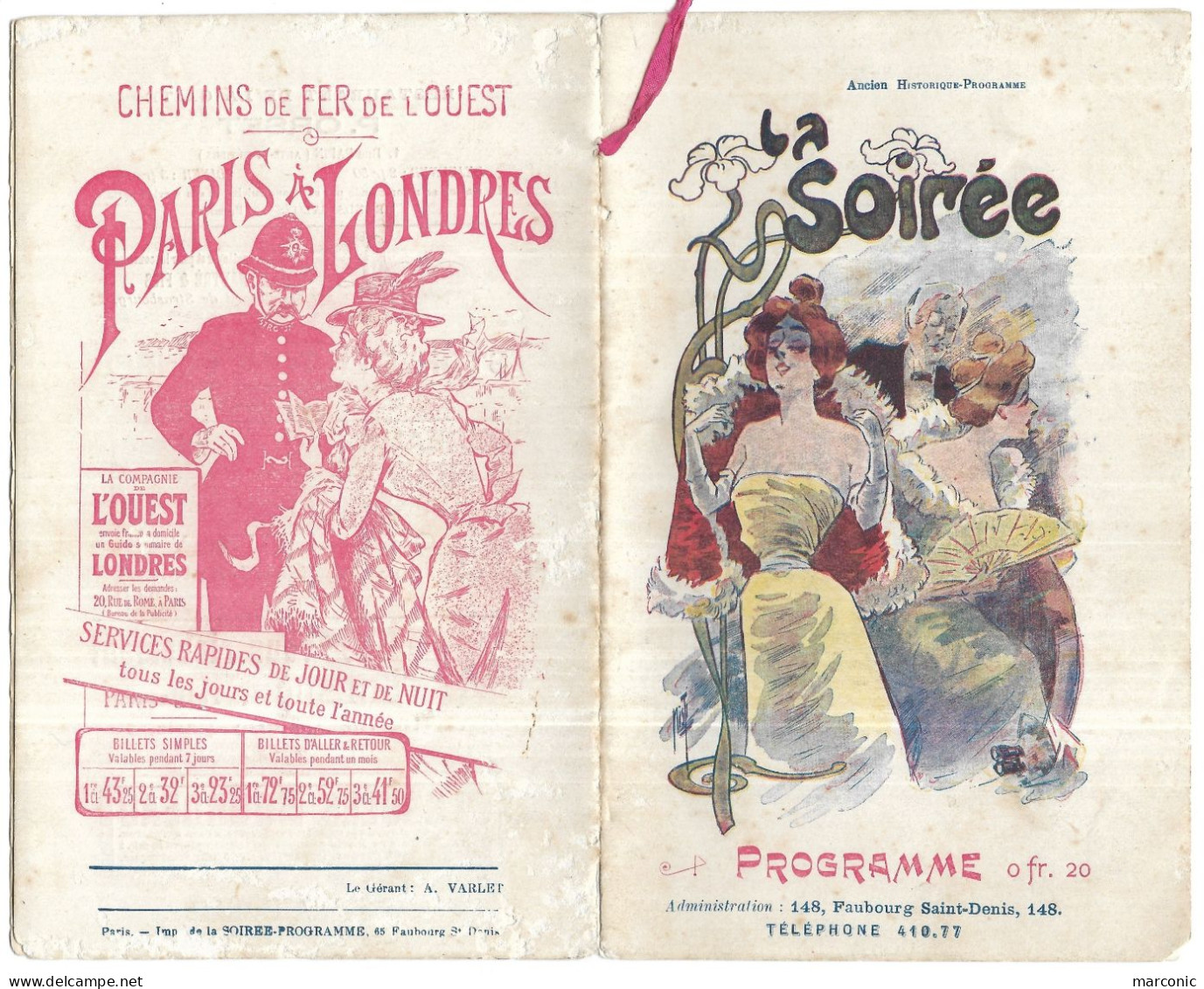 Programme THEATRE Du CHATELET - La Soirée - La Poudre De Perlinpinpin - Programma's