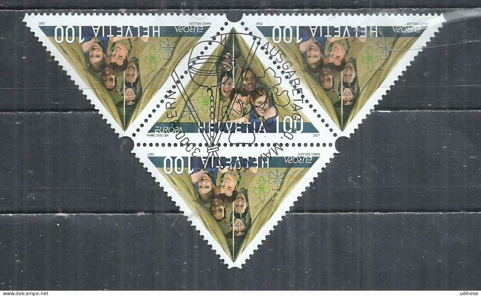 SWITZERLAND 2007 - EUROPA - SCOUTING - 4 STAMPS SE-TENANT - USED OBLITERE GESTEMPELT USADO - 2007