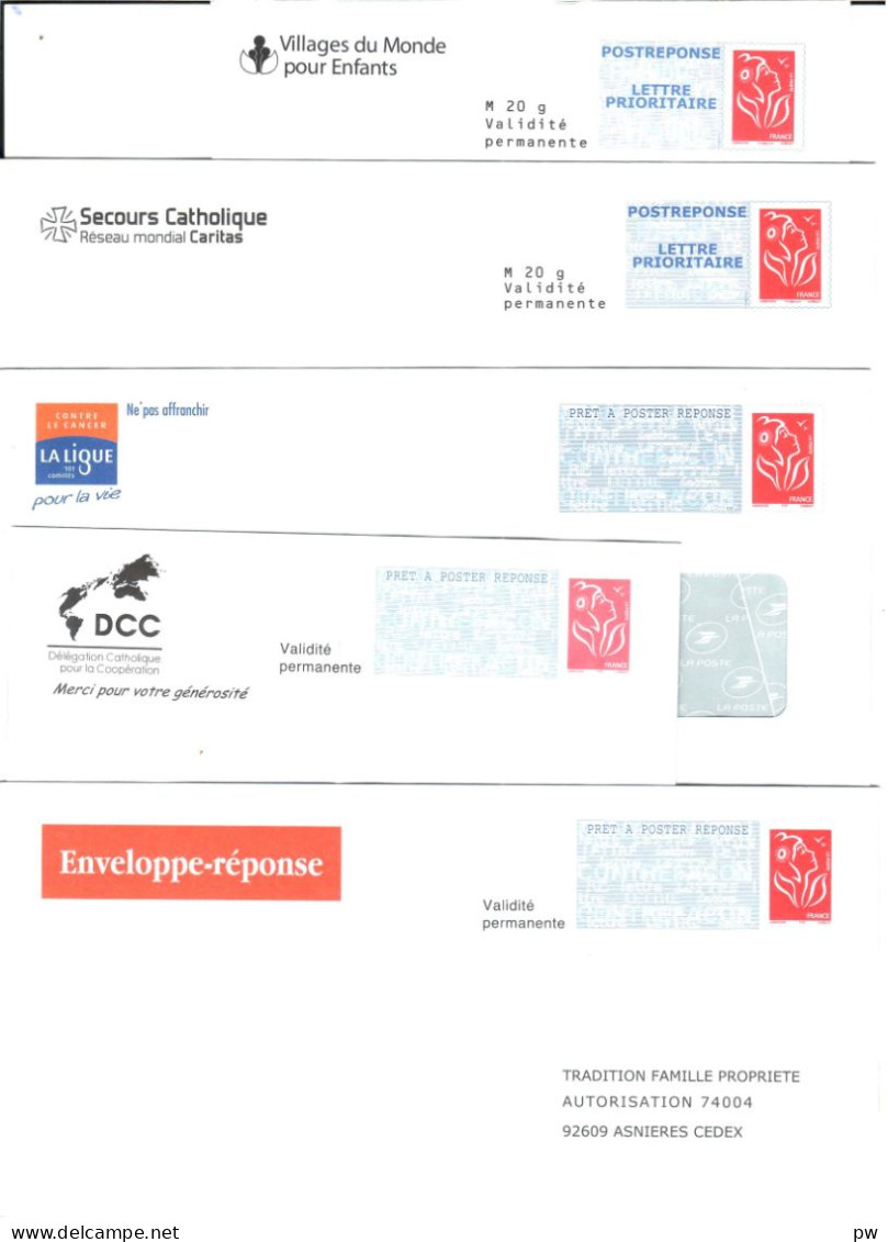 FRANCE YT N° 3734 MARIANNE DE LAMOUCHE ENTIERS   3734 5 PAP-REPONSE LOT 2 - Unused Stamps