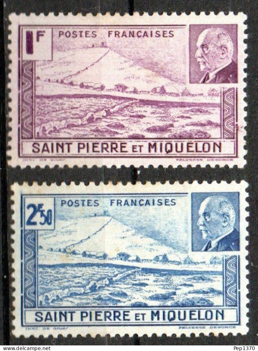 SAINT PIERRE ET MIQUELON 1941 - FARO PETAIN - YVERT 210/211* - Nuevos