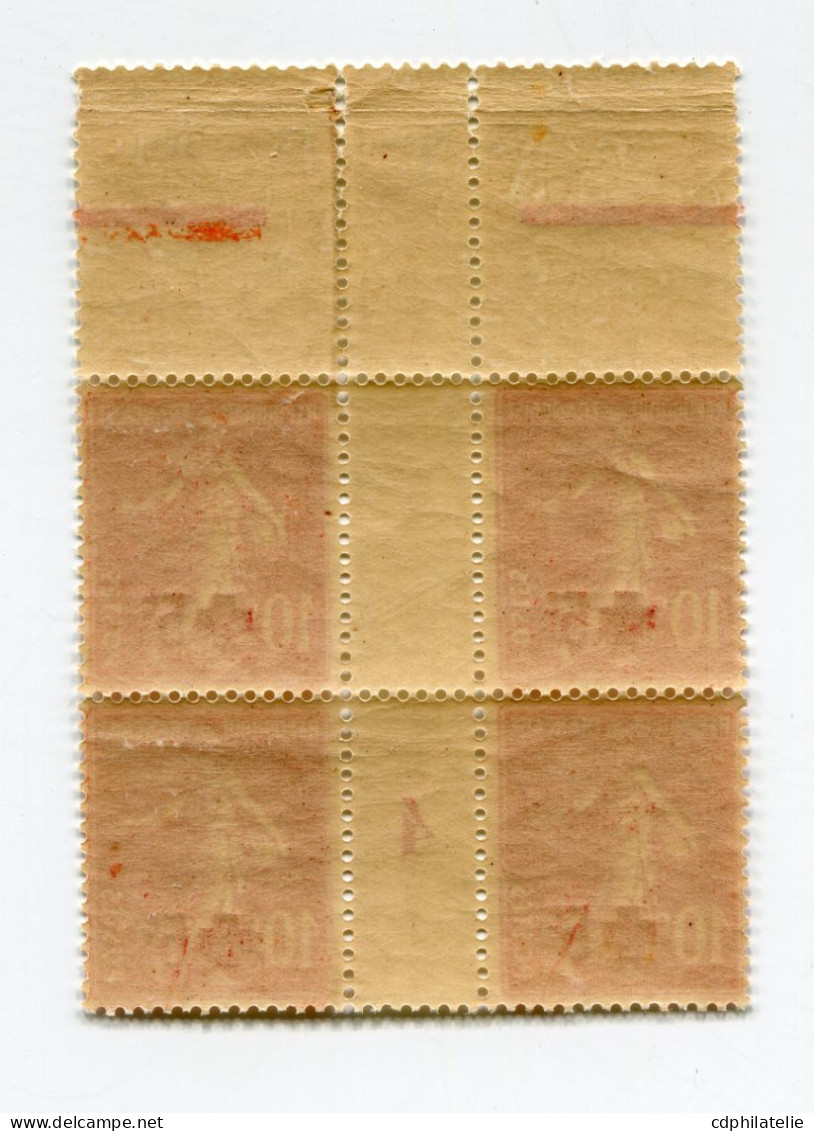 FRANCE N°146 ** TYPE SEMEUSE SURCHARGEE CROIX-ROUGE EN BLOC DE 4 AVEC MILLESIME 4 ( 1914 ) - Millésime