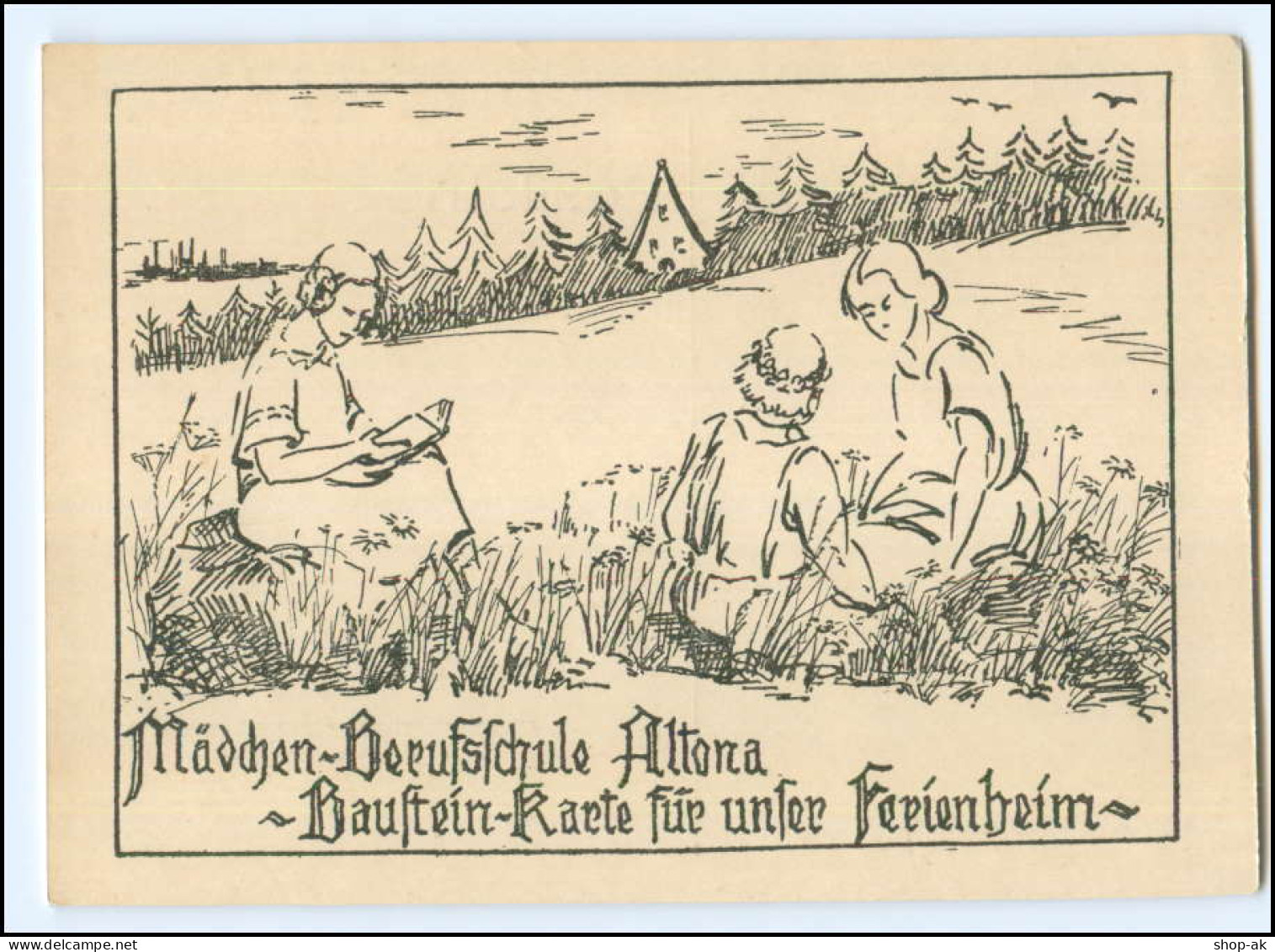 XX12098/ Hamburg Altona Mädchen-Berufsschule  Baustein-Karte  AK Ca.1930 - Altona