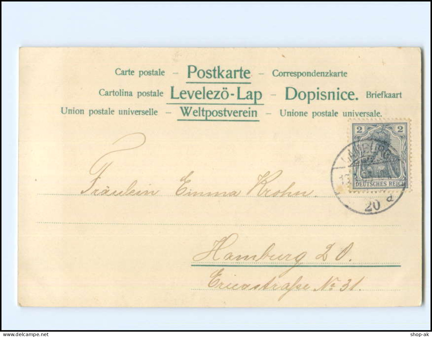 XX11775/ Hamburg Altonaer Künstlerkarten Kaiser Wilhelm-Denkmal 1905 Litho AK - Altona