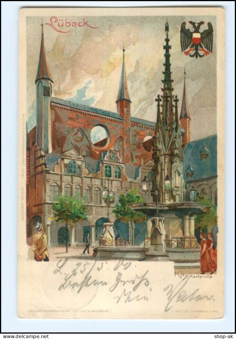 XX11413/ Lübeck  Litho Künstler AK  Kley  1900 - Luebeck-Travemuende