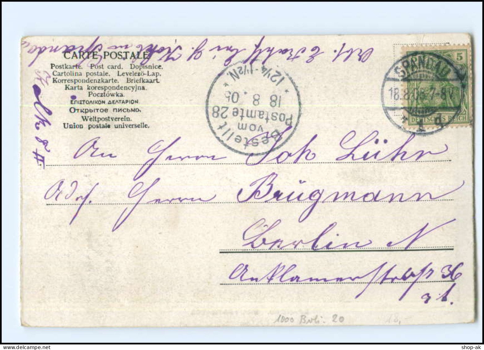 XX10874/ Berlin Spandau Breitestr. Straßenbahn AK 1905 - Spandau