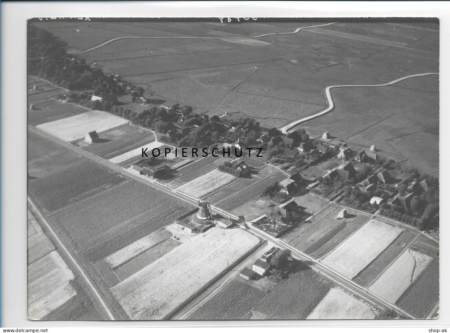 ZZ-0995/ Boldixum Auf Föhr Mit Windmühle Foto Seltenes Luftbild 1939 18 X 13 Cm  - Föhr