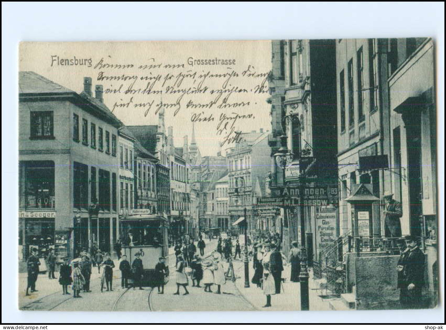 XX10161/ Flensburg Großestraße Straßenbahn  AK Ca.1912 - Flensburg