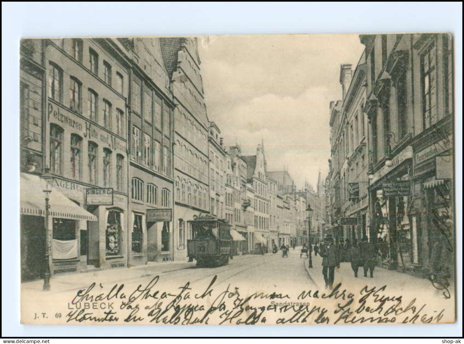 XX10153/ Lübeck Sandstraße Straßenbahn AK 1903 - Lübeck-Travemuende