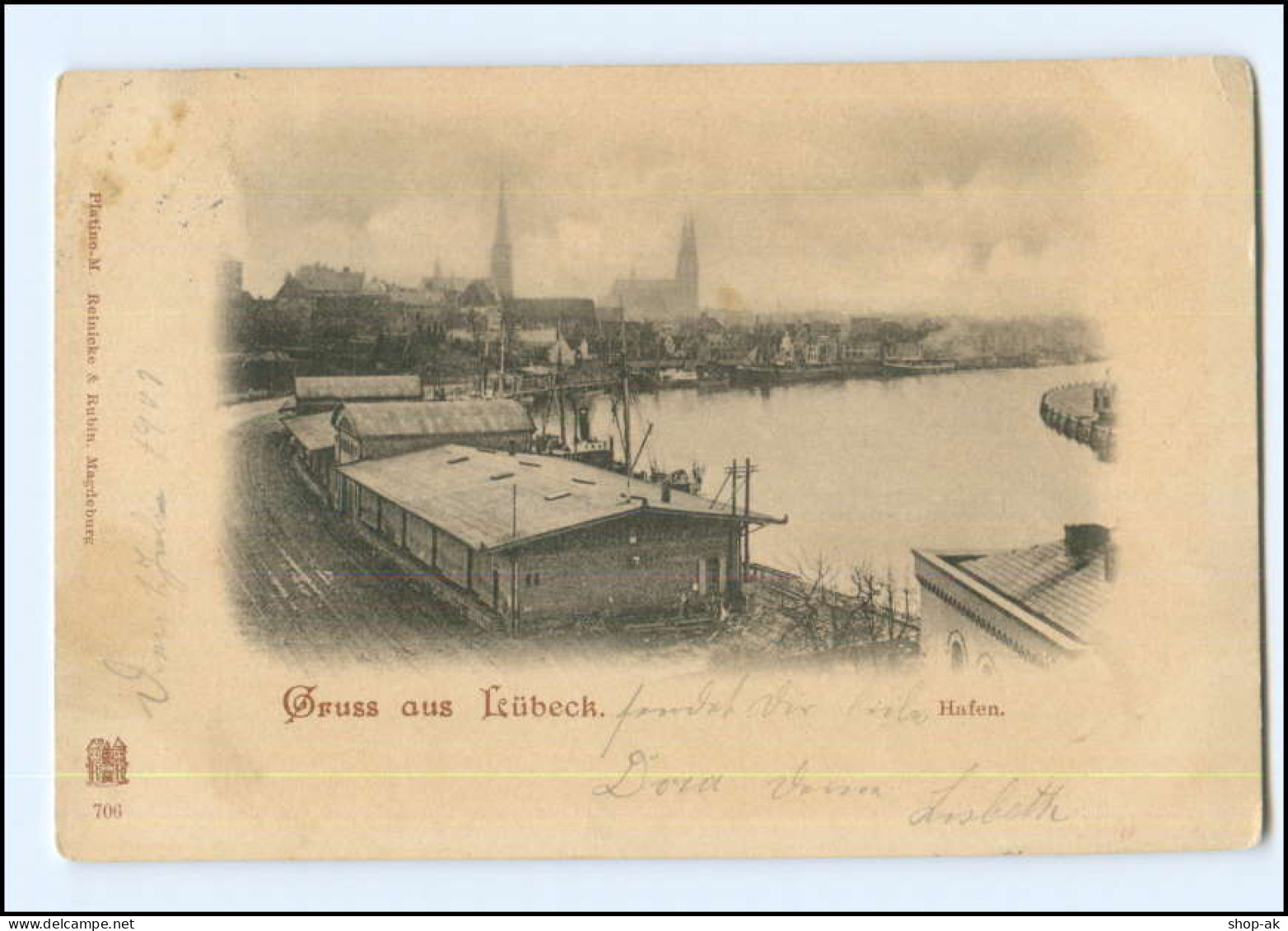 Y16652/ Gruß Aus Lübeck  Hafen Ak 1901 - Lübeck-Travemuende