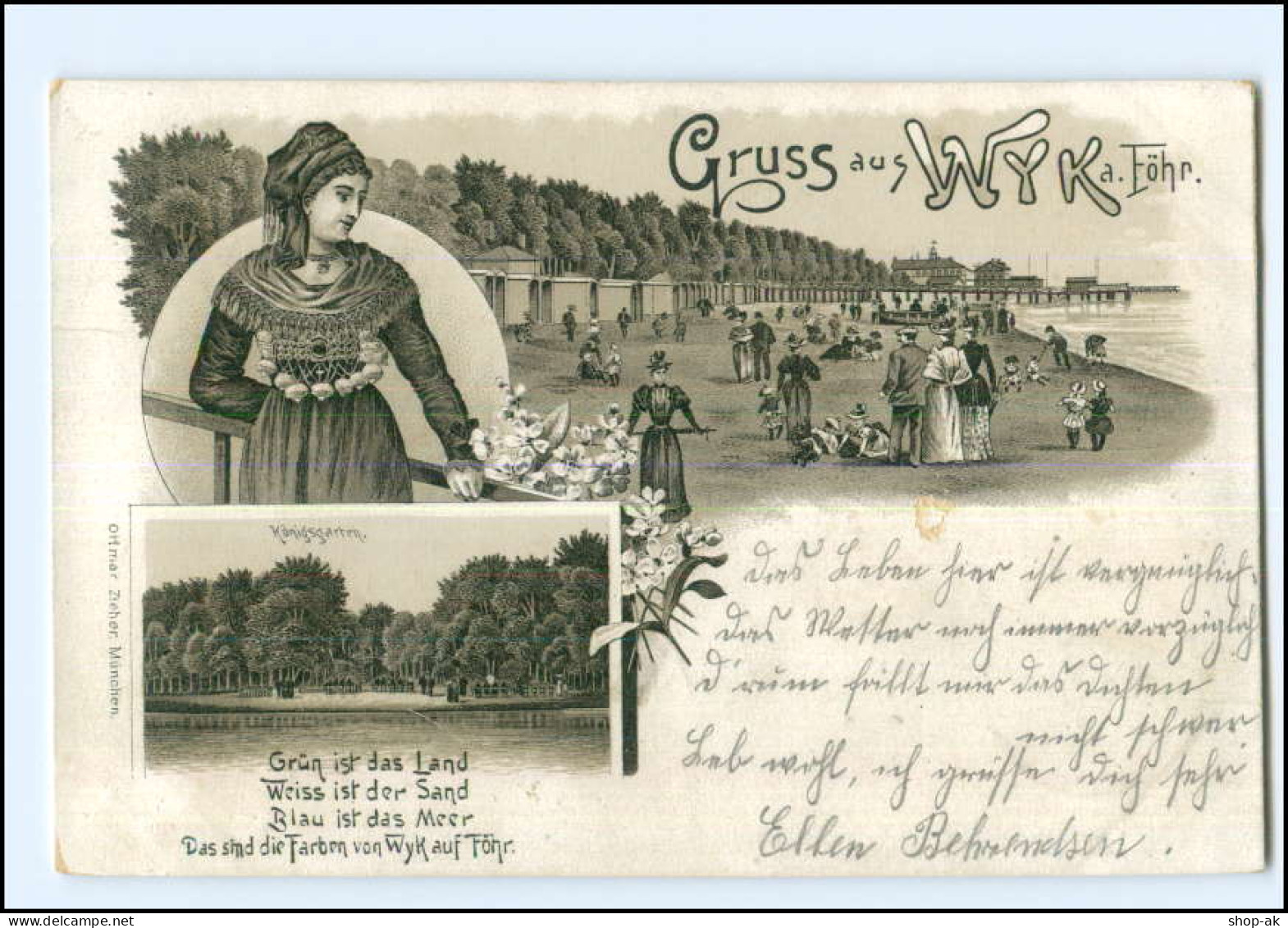 XX009953/ Gruß Aus Wyk Auf Föhr Litho AK 1901 - Föhr