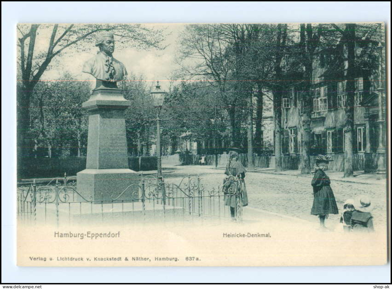 U9396/ Hamburg  Eppendorf Heinicke Denkmal AK Ca.1900 - Eppendorf