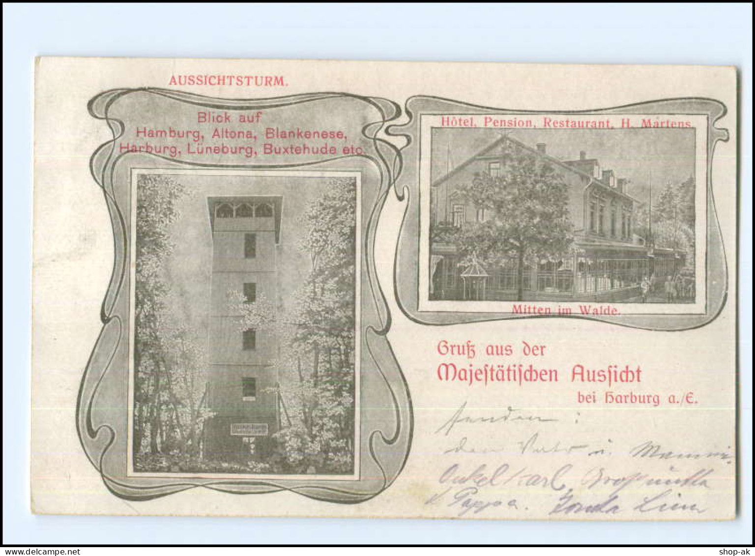 XX007838/ Hamburg Harburg Majestätische Aussicht 1905 AK - Harburg