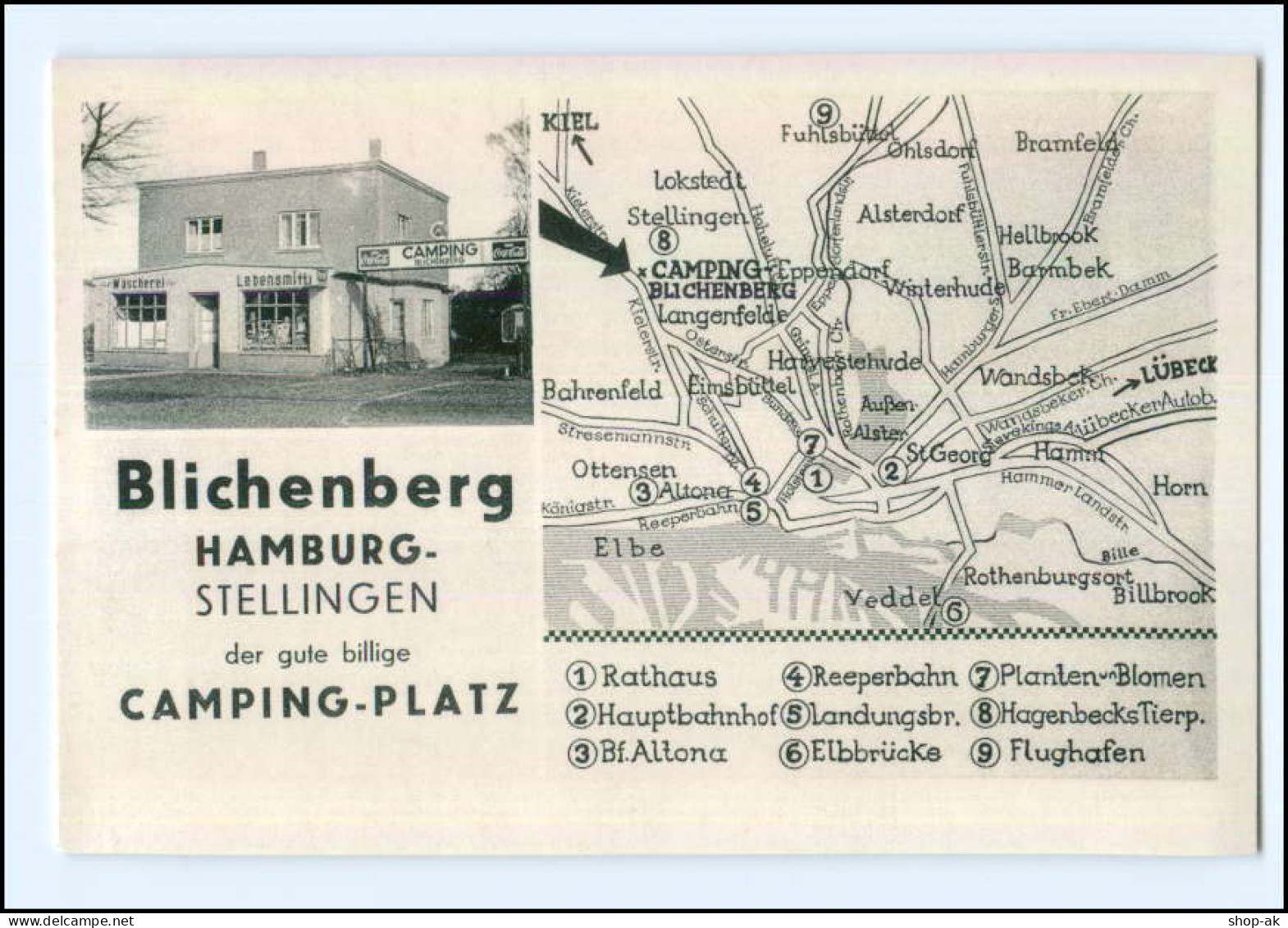 U8231/ Hamburg Stellingen Blichenberg Camping-Platz AK Ca.1950 - Stellingen