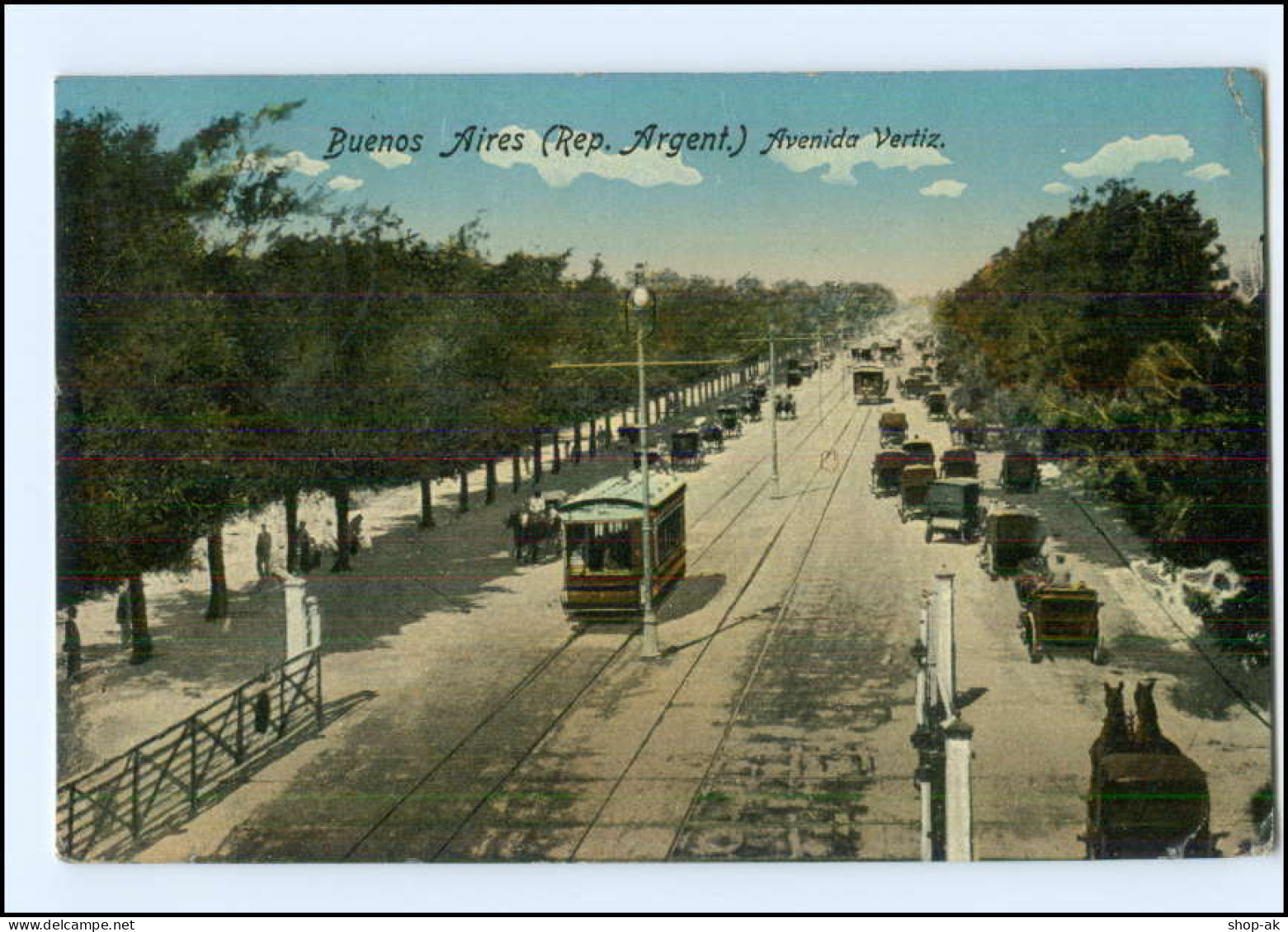 U7782/ Buenos Aires Avenida  Vertiz Tram Straßenbahn Argentinien AK 1915 - Argentine