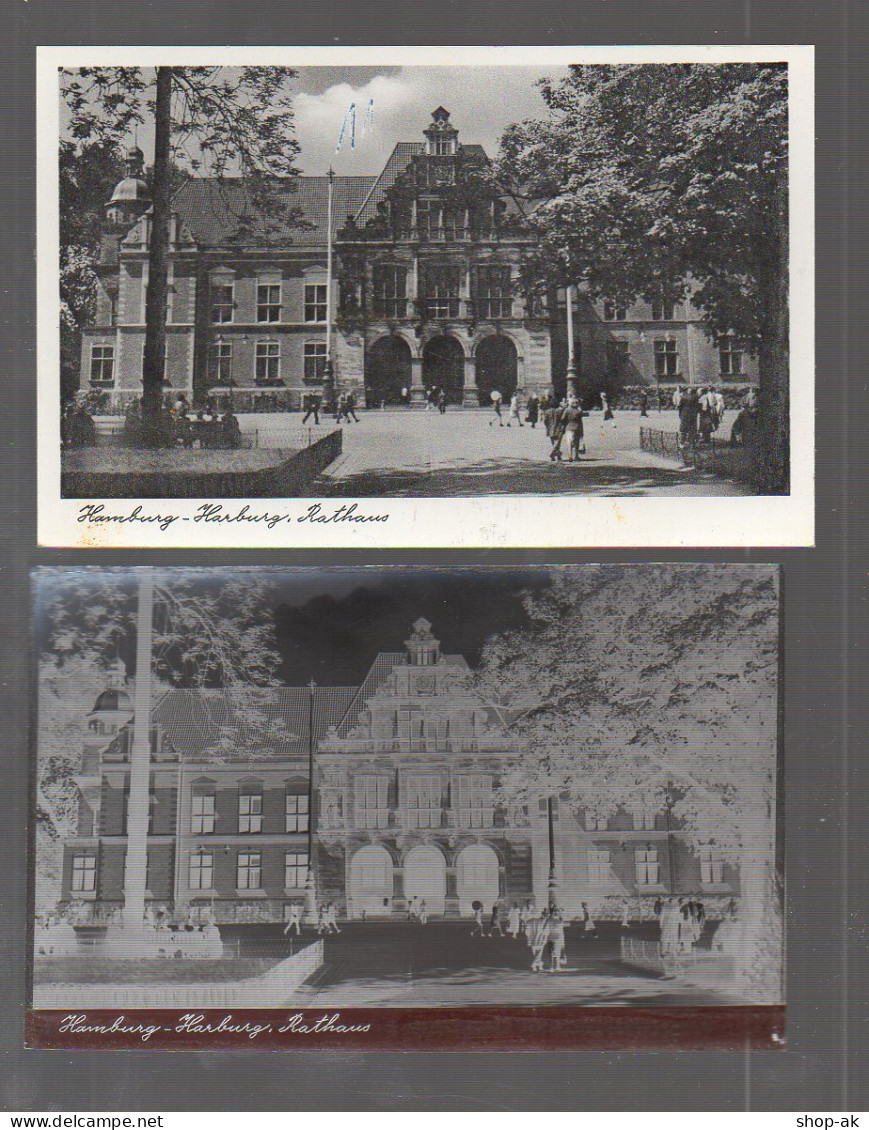 Neg5120/ Hamburg Harburg Rathaus   AK + Negativ 50/60er Jahre - Harburg