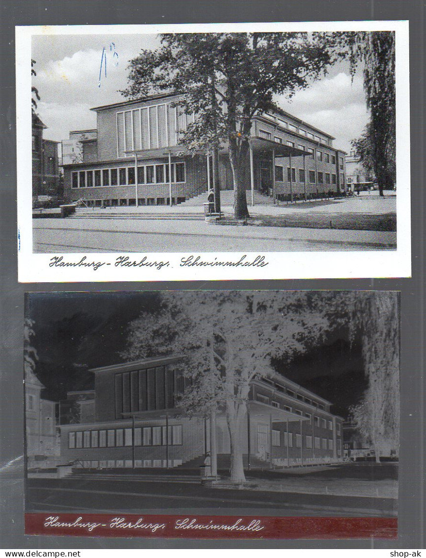 Neg5115/ Hamburg Harburg Schwimmhalle   AK + Negativ 50/60er Jahre - Harburg