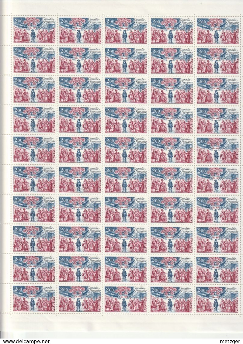 Feuille Complète De 50 Timbres Du N° 2106 Comédie Française - Volledige Vellen