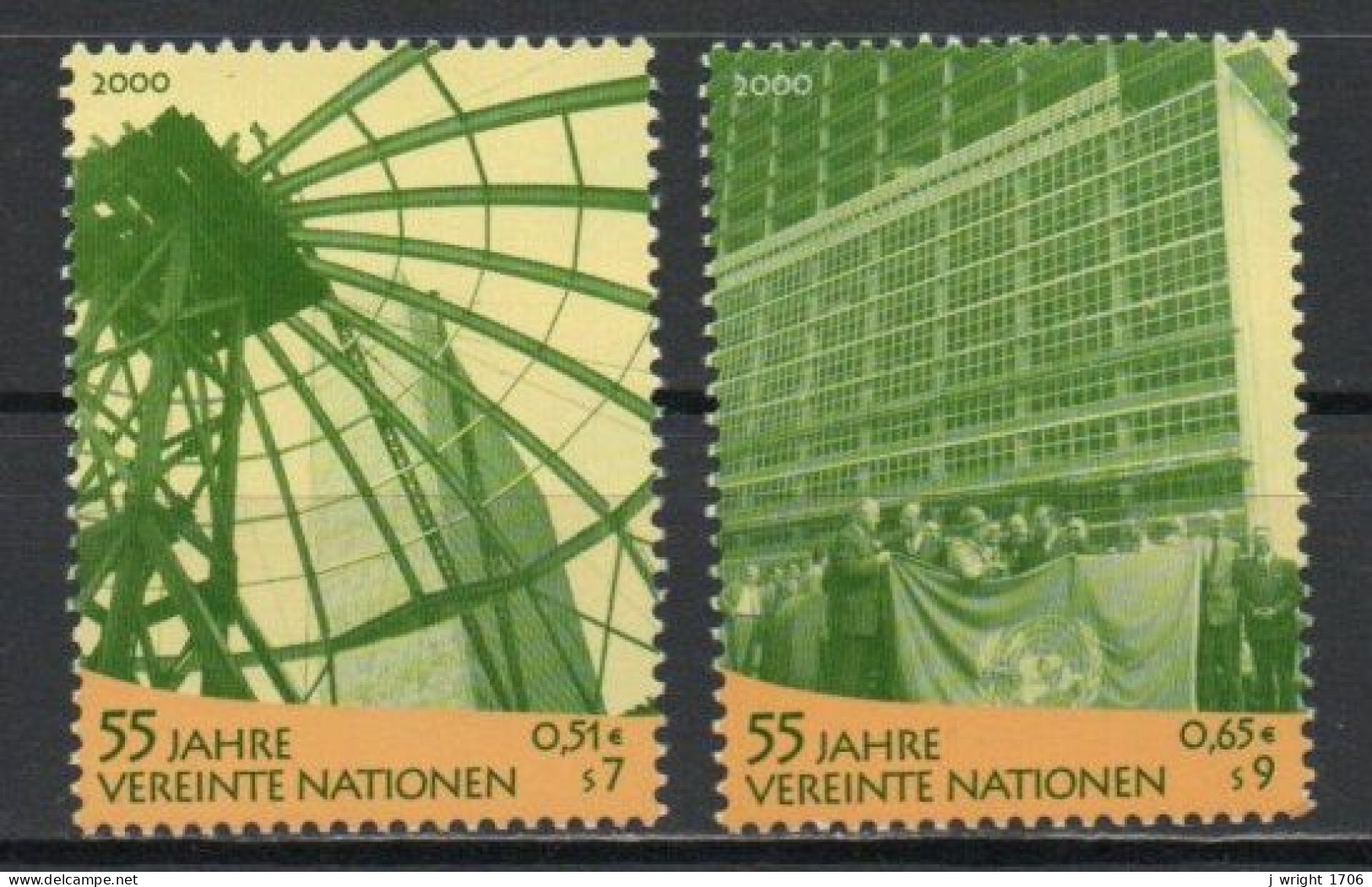 UN/Vienna, 2000, UN 55th Anniv, Set, MNH - Neufs