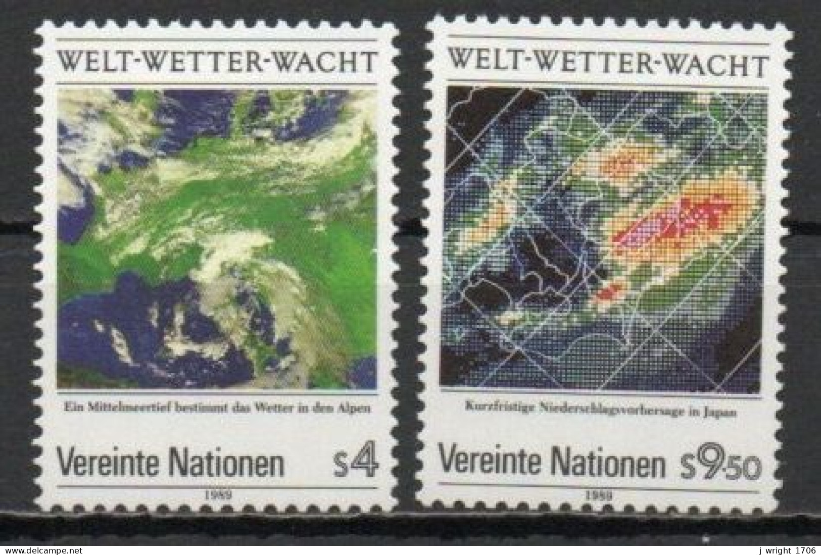 UN/Vienna, 1989, World Weather Watch, Set, MNH - Unused Stamps