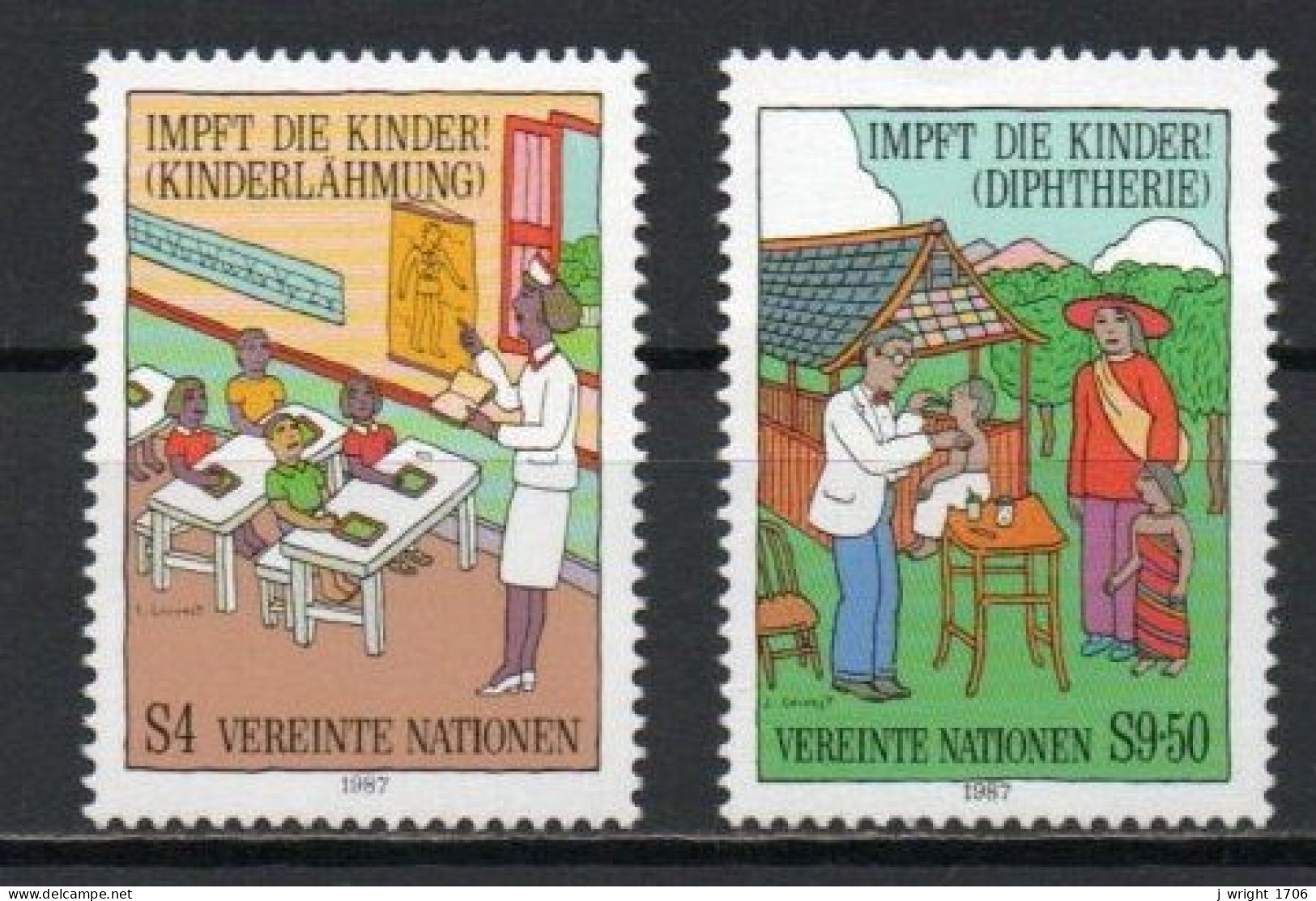 UN/Vienna, 1987, Child Immunization, Set, MNH - Ongebruikt