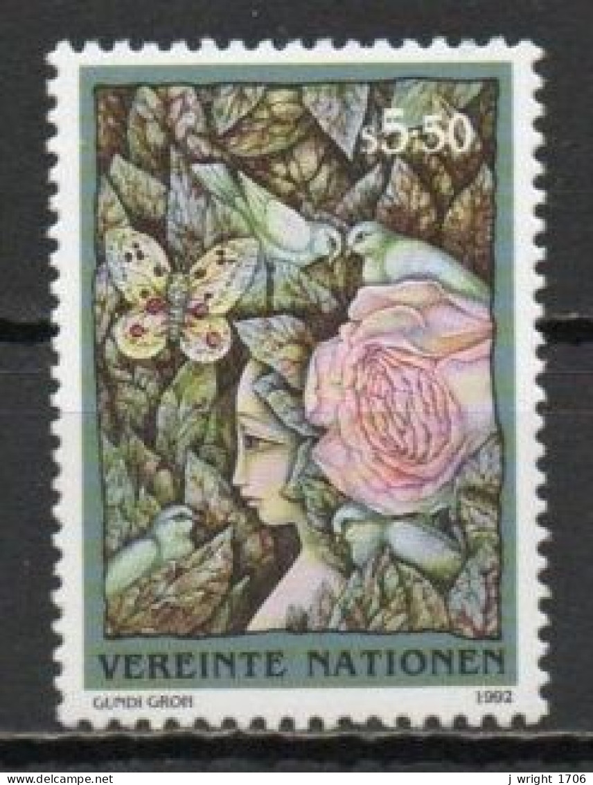 UN/Vienna, 1992, Woman Flower & Butterfly, 5.50S, MNH - Ongebruikt