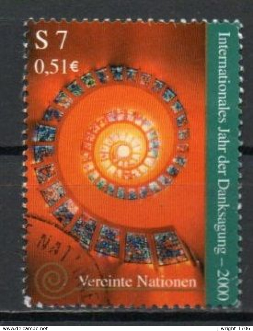 UN/Vienna. 2000, International Thanks Giving Year, 7S/€0.51, USED - Gebruikt