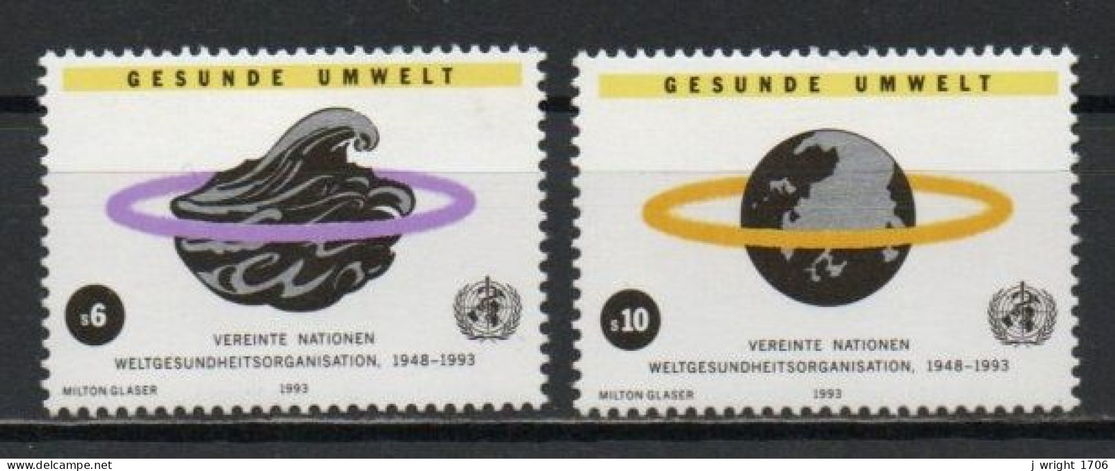 UN/Vienna, 1993, WHO 45th Anniv, Set, USED - Unused Stamps