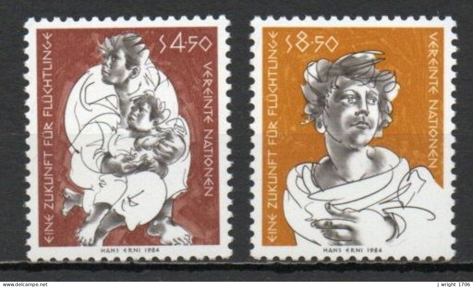 UN/Vienna, 1984, Future For Refugees, Set, UNUSED NO GUM - Neufs