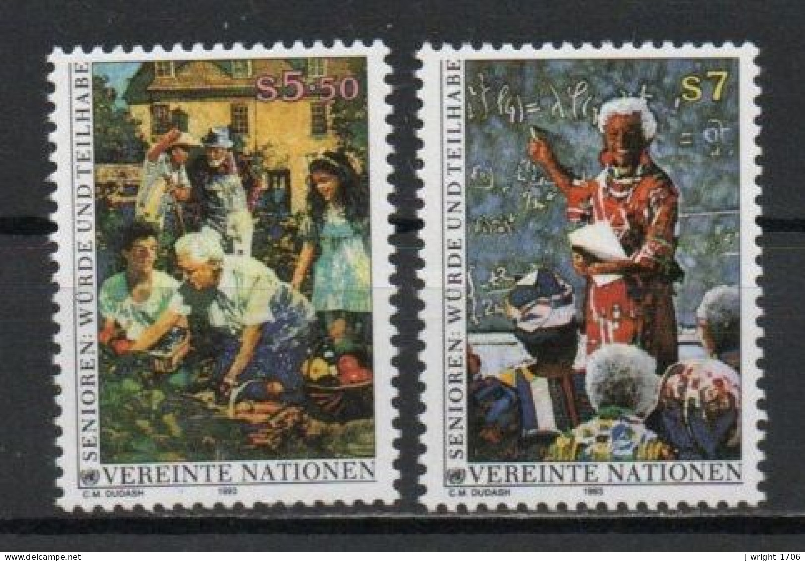 UN/Vienna, 1993, Ageing Dignitiy & Participation, Set, USED - Neufs