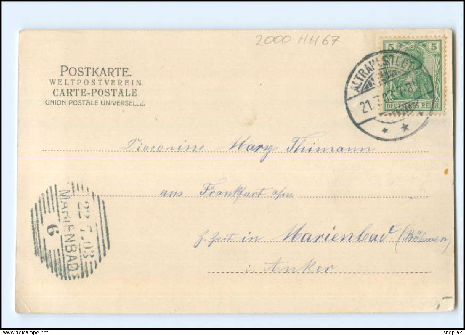 XX005229/ Hamburg Volksdorf Erholungsheim Bethanien AK 1903 - Wandsbek