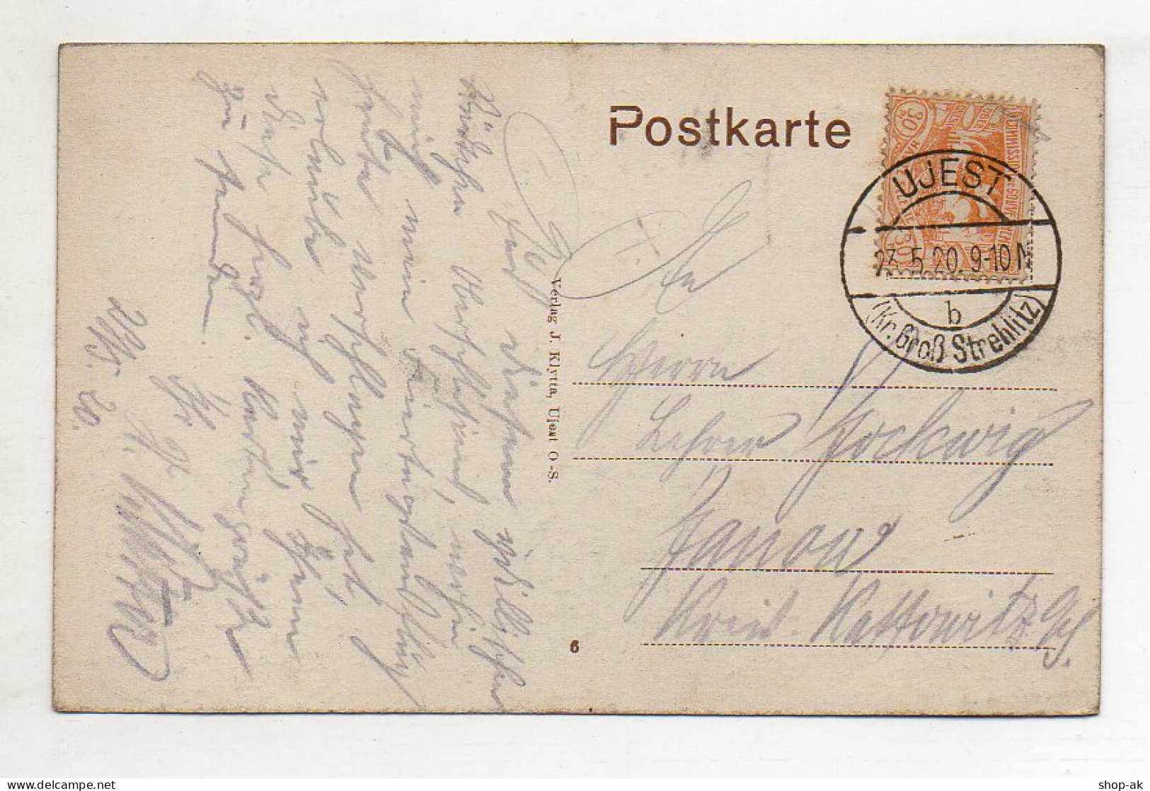 U7519/ Ujest Kr. Groß-Strehlitz  Marienkirche  Schlesien Polen AK 1920 - Schlesien