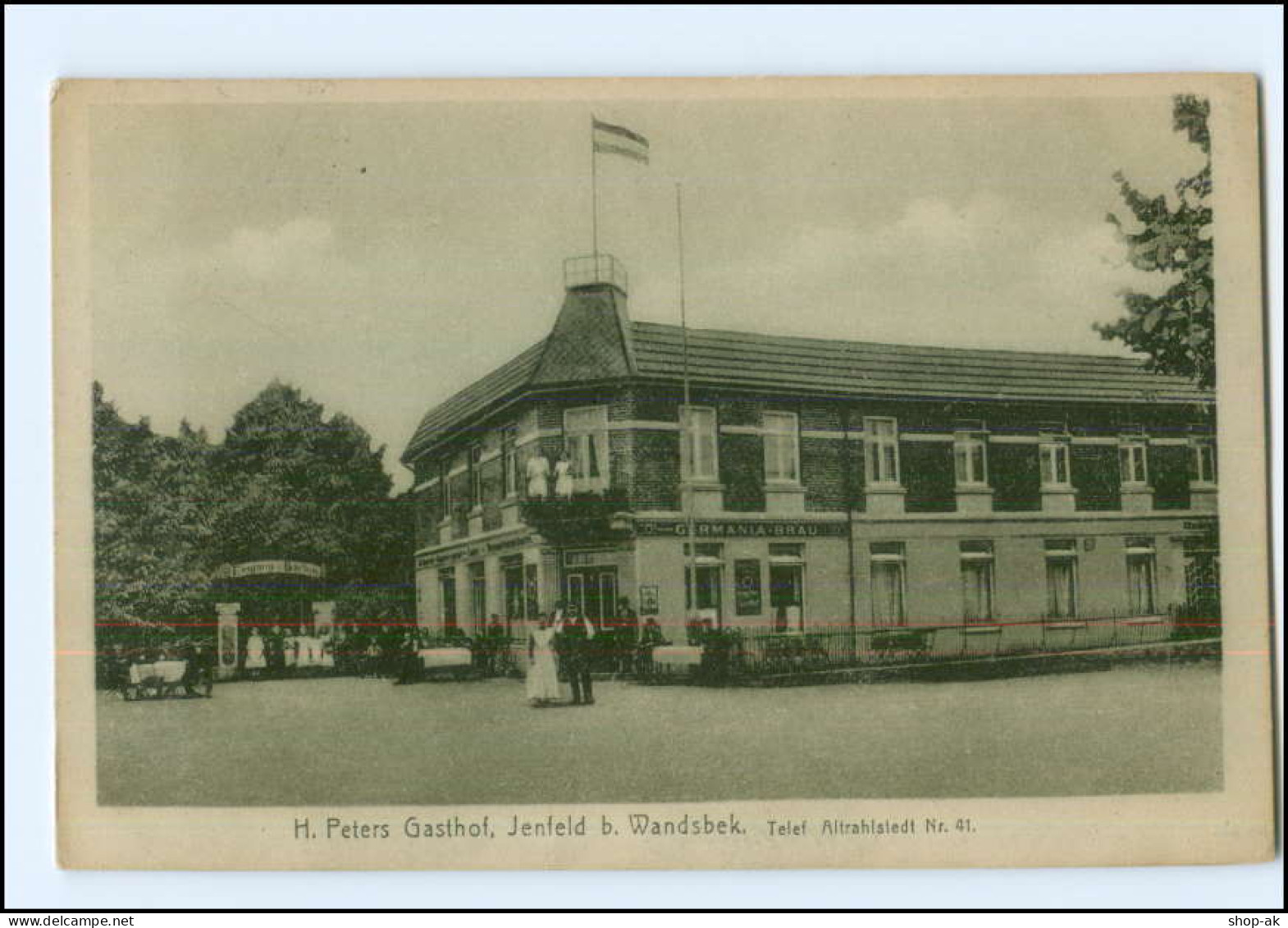 XX005222/ Hamburg Jenfeld Bei Wandsbek  H. Peters Gasthof AK 1917 - Wandsbek