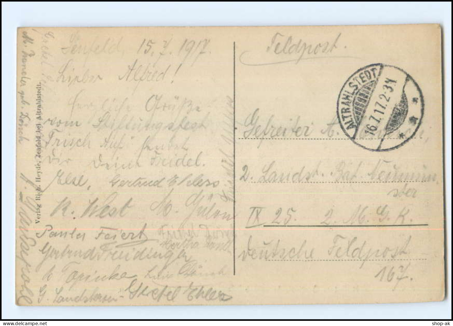 XX005222/ Hamburg Jenfeld Bei Wandsbek  H. Peters Gasthof AK 1917 - Wandsbek