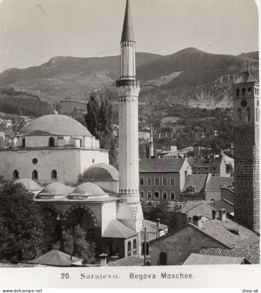 AK-2173/ Sarajevo  Begova Moschee Bosnien Foto Stereofoto 1909 - Bosnien-Herzegowina