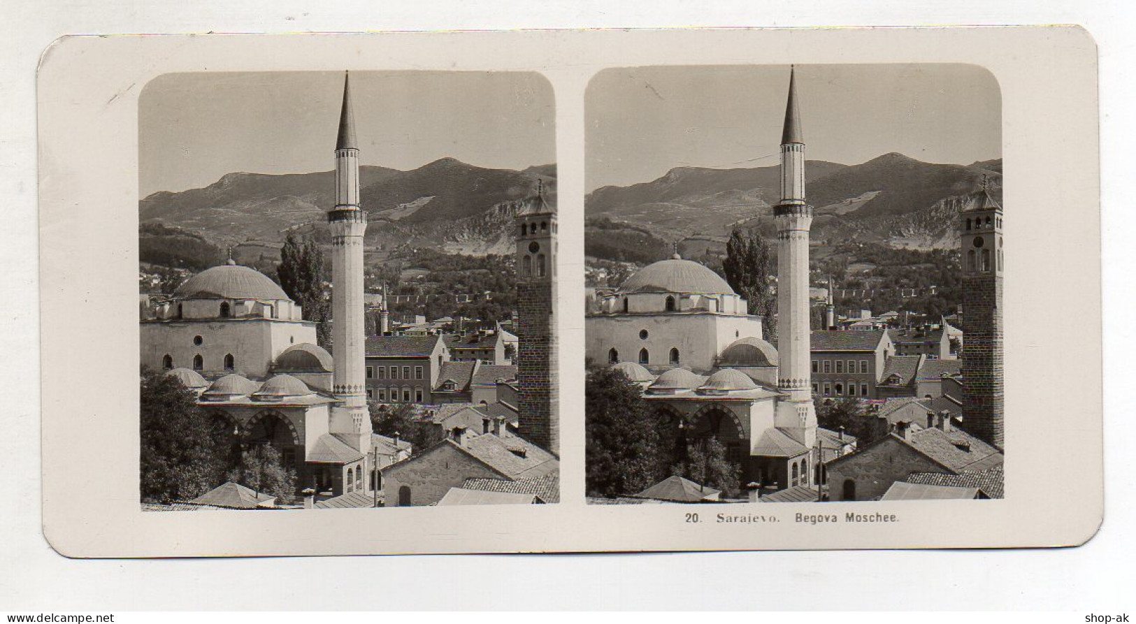 AK-2173/ Sarajevo  Begova Moschee Bosnien Foto Stereofoto 1909 - Bosnien-Herzegowina