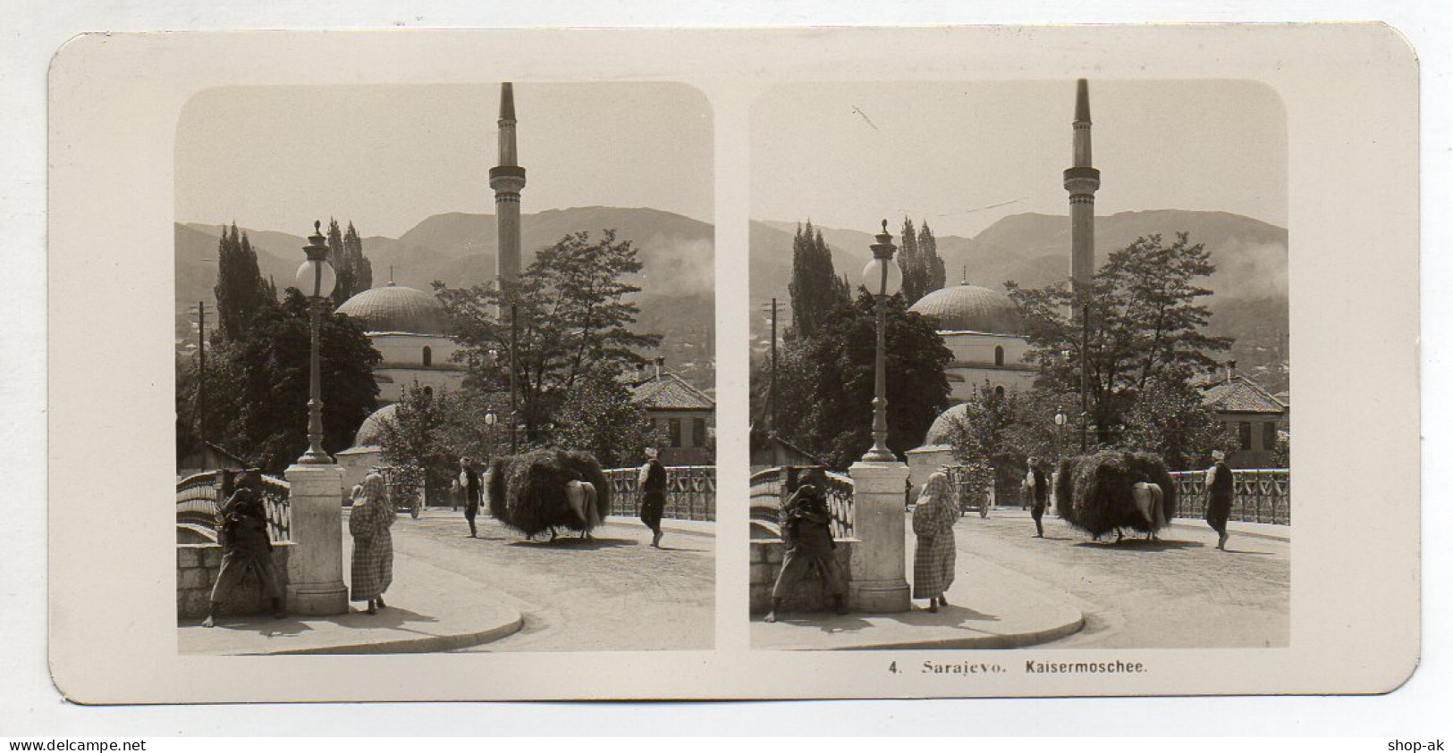 AK-2174/ Sarajevo  Kaisermoschee Bosnien Foto Stereofoto 1909 - Bosnië En Herzegovina