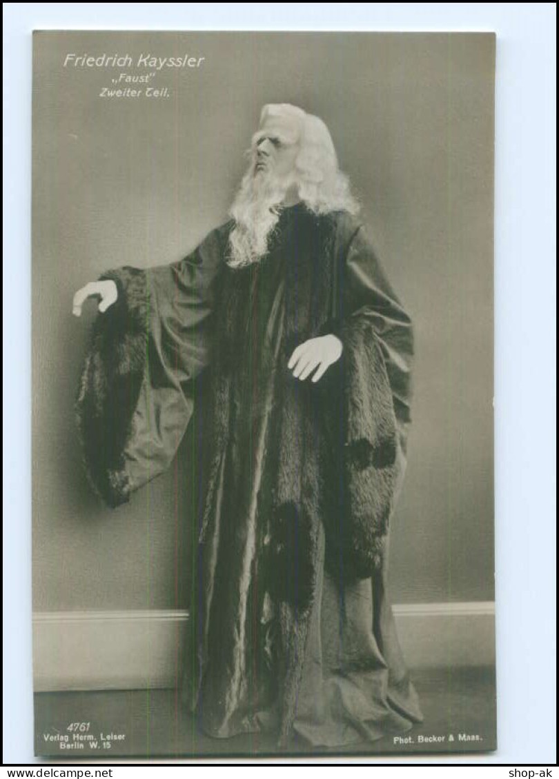 Y12109/ Schauspieler Friedrich Kayssler In Faust Foto AK Ca.1912 - Artistas