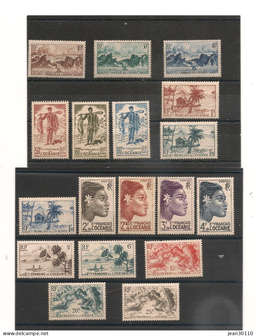 OCÉANIE 1941/45  N° 138/139* 169/170* 180/181* 182/200* Cote  : 60,00 € - Unused Stamps