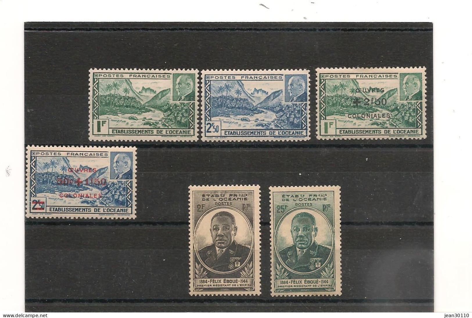 OCÉANIE 1941/45  N° 138/139* 169/170* 180/181* 182/200* Cote  : 60,00 € - Unused Stamps