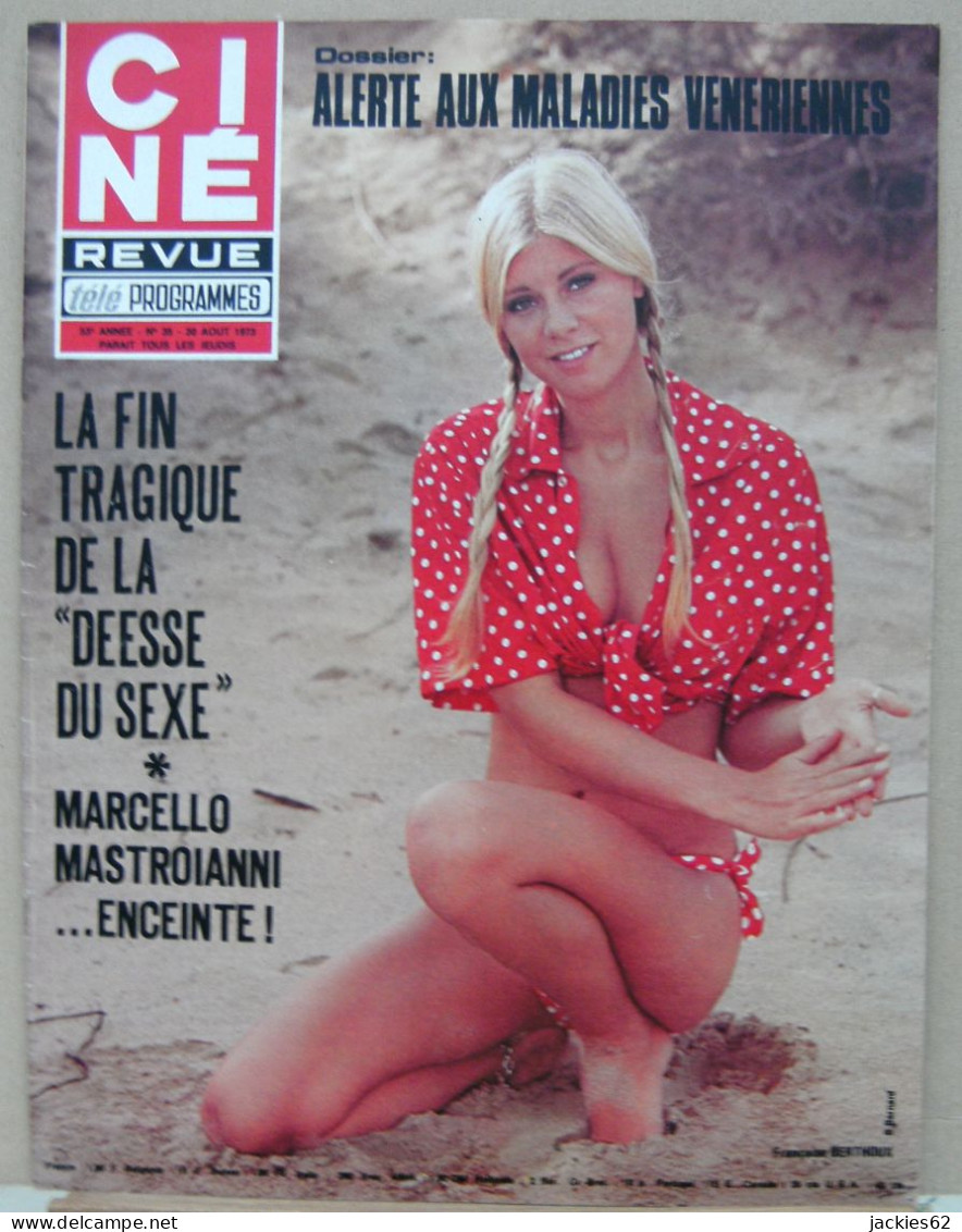 52/ CINE REVUE N°35/1973, Monroe, Mastroianni, Henri Vidal, Marina Vlady, Voir Description - Film