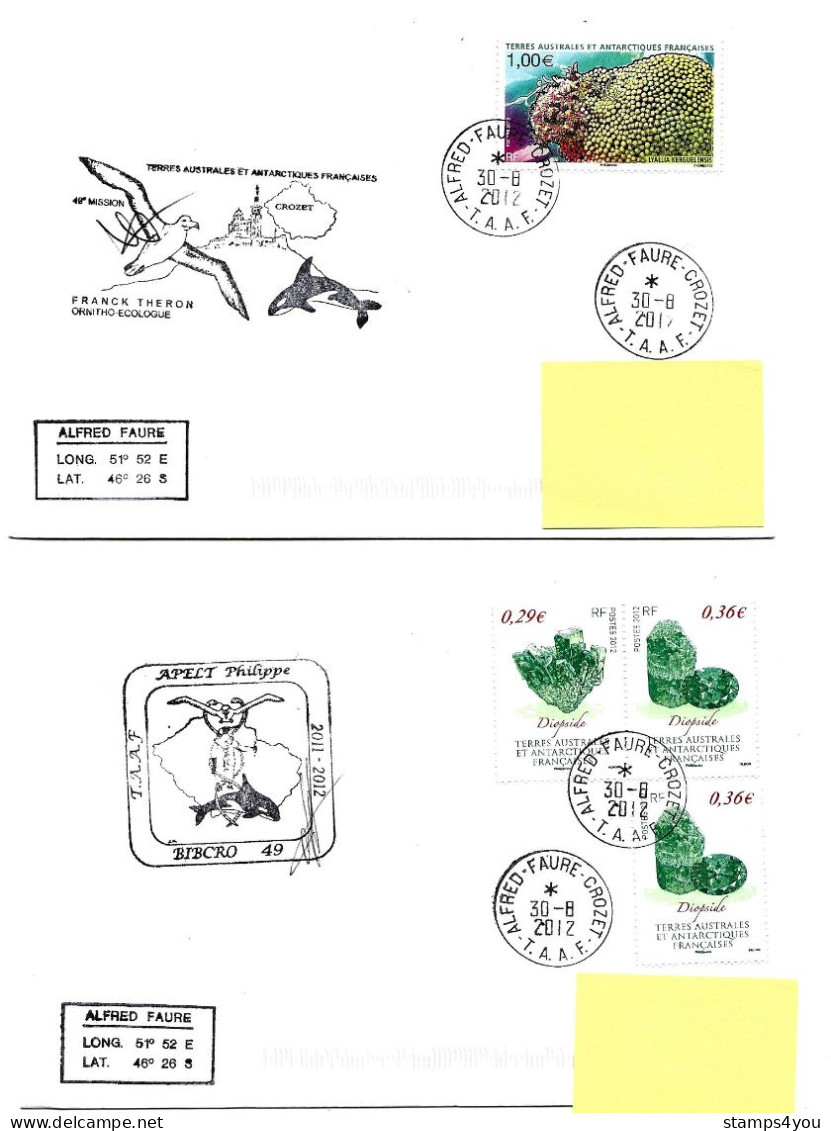 PO - 65 - 4 Plis Crozet Avec Cachets Illustrés - Cartas & Documentos