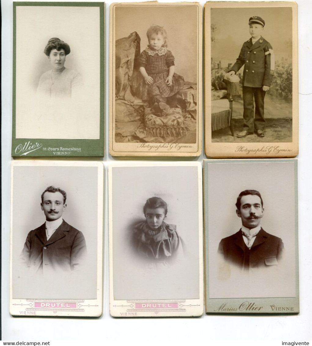 Lot De 6 CDV Cartes Photos Non Identifié EYMIN DRUTEL   OLLIER  Photographie - Non Classificati