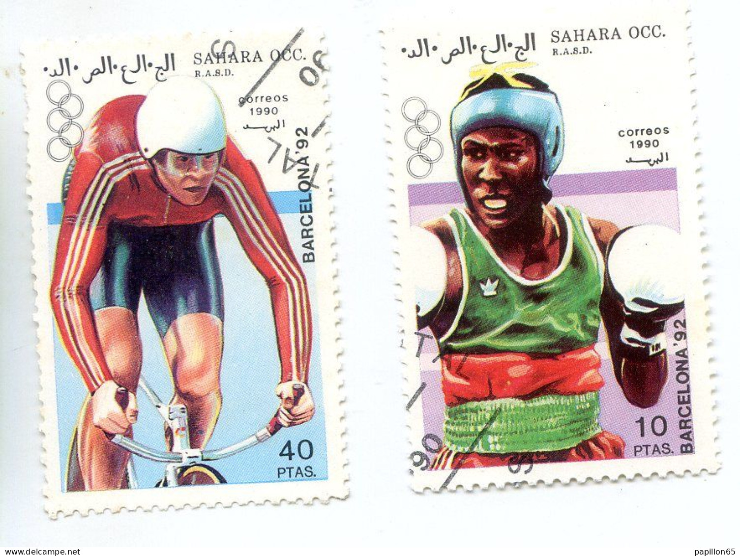 Lot De 2 Timbres   SAHARA OCC 1990  JEUX OLYMPIQUES DE BARCELONE 92 - Estate 1992: Barcellona