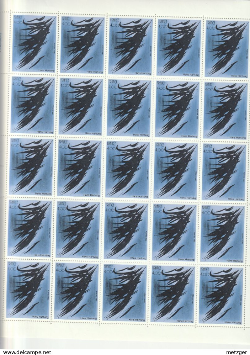 Feuille Complète De 25 Timbres Du N° 2110 Hans Hartung - Full Sheets