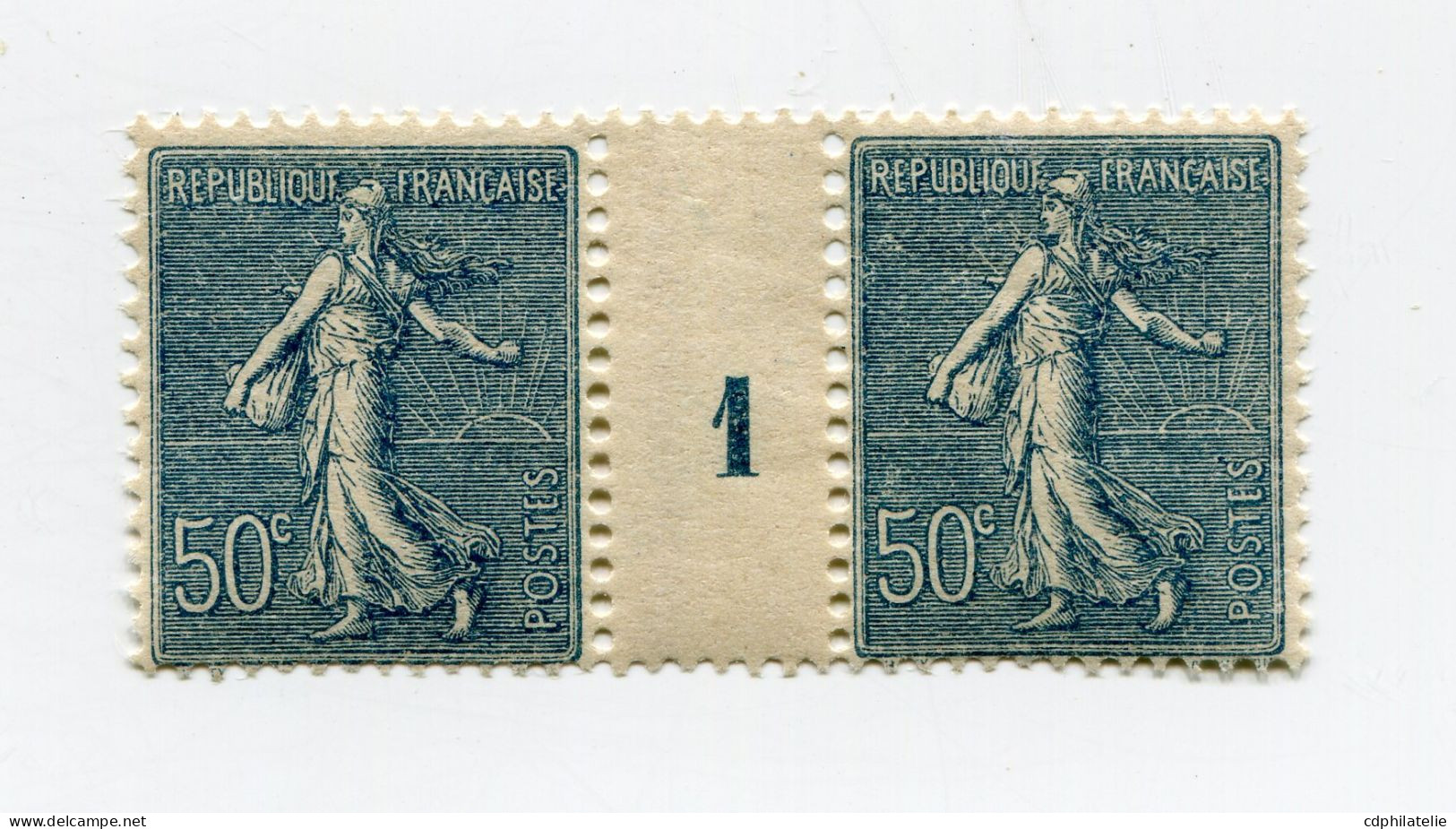 FRANCE N°161 ** TYPE SEMEUSE LIGNEE EN PAIRE AVEC MILLESIME 1 ( 1921 ) - Millésime