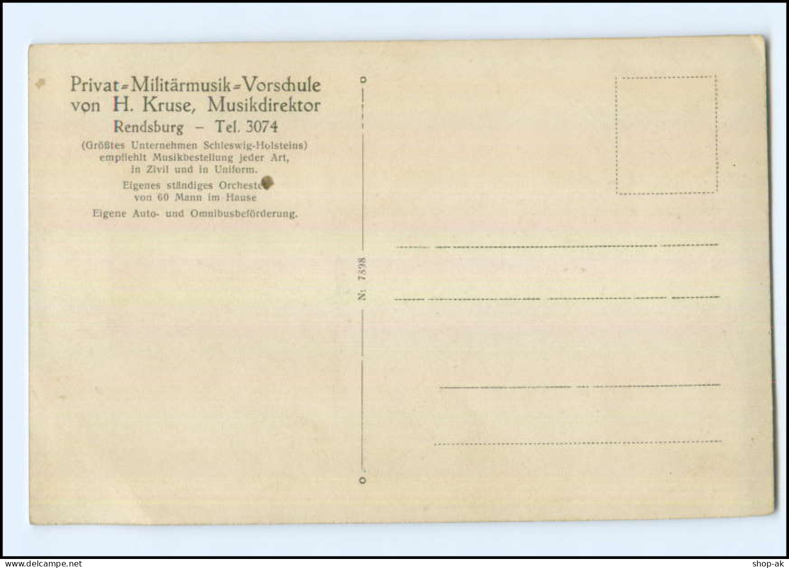 U5236/ Rendsburg Privat-Militärmusik-Vorschule H. Kruse AK Ca.1925 - Rendsburg