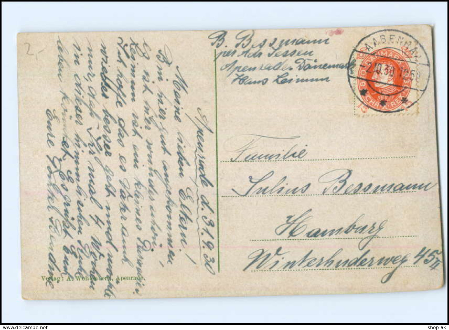 Y11489/ Apenrade Partie Mit Haus Leimun  AK 1930 - Nordschleswig