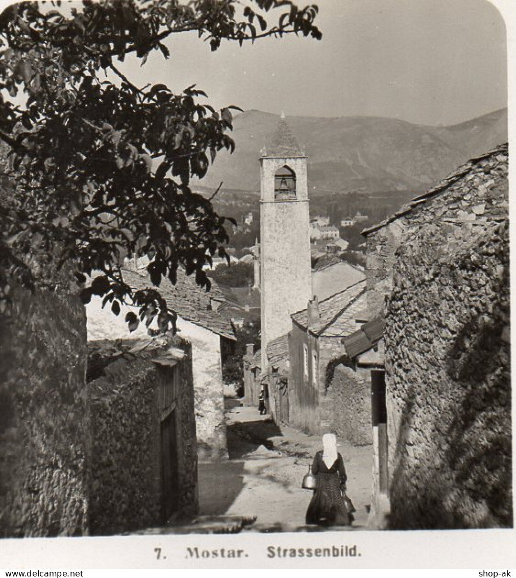AK-0802/ Mostar Straßenbild  Bosnien  Stereofoto 1909 - Non Classés