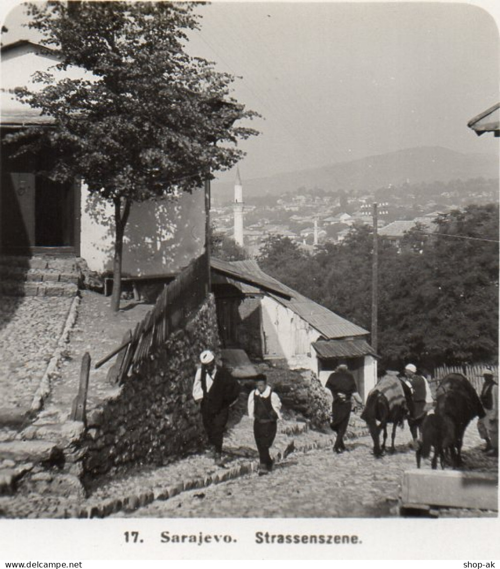 AK-0791/ Sarajevo Straßenscene Bosnien  Stereofoto 1909 - Ohne Zuordnung