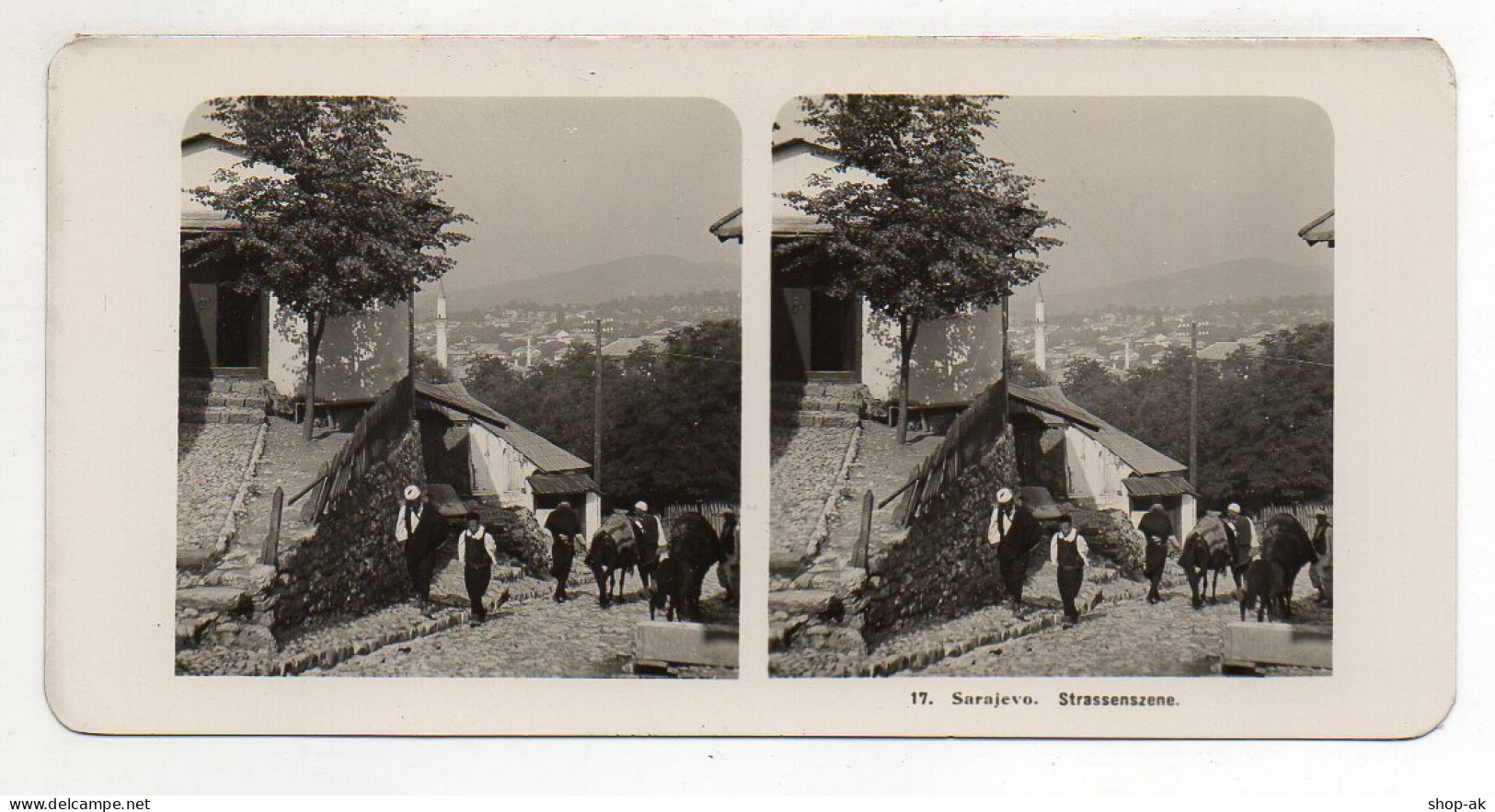 AK-0791/ Sarajevo Straßenscene Bosnien  Stereofoto 1909 - Ohne Zuordnung